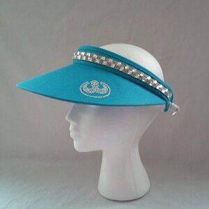 High Spirits Rhinestone Turquoise Visor NWT